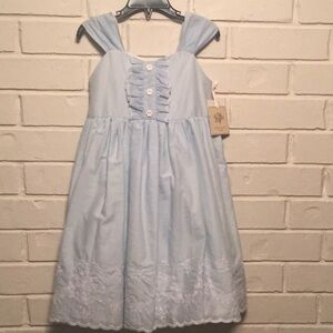 Laura Ashley light blue dress little girls size 5